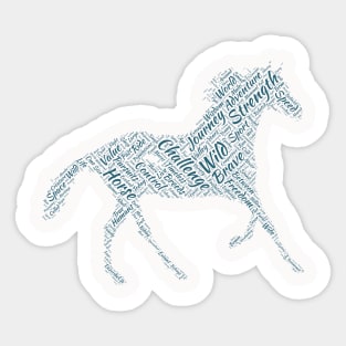 Horse Animal Riding Text Word Cloud Sticker